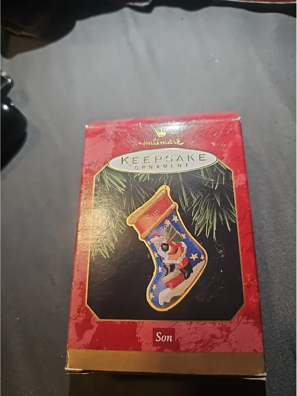 1997 Hallmark Keepsake Son Ornament Mini Stocking Tin
